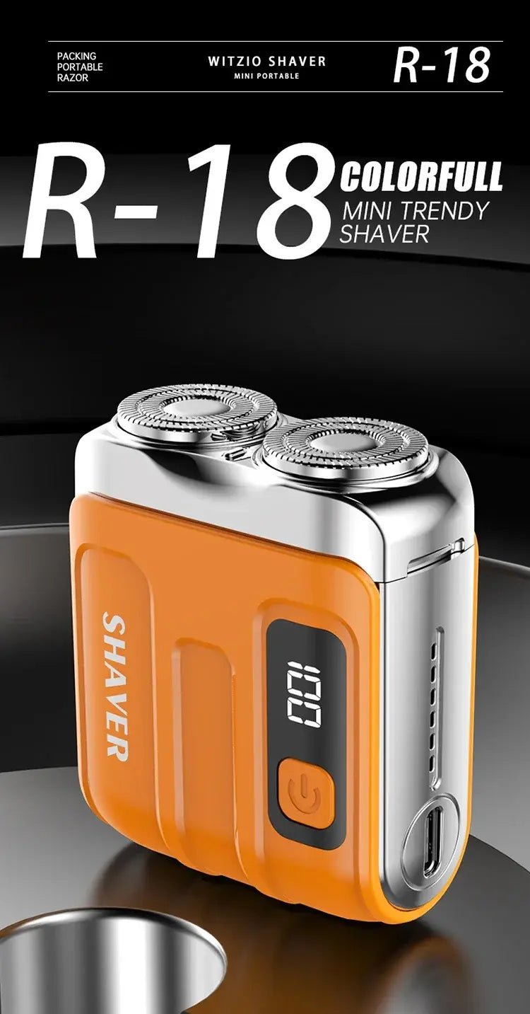 Mini Electric Smart Shaver Household Car Shaver Digital Display Dual Blade Rechargeable Shaver Powerful Beard Trimmer Tool.