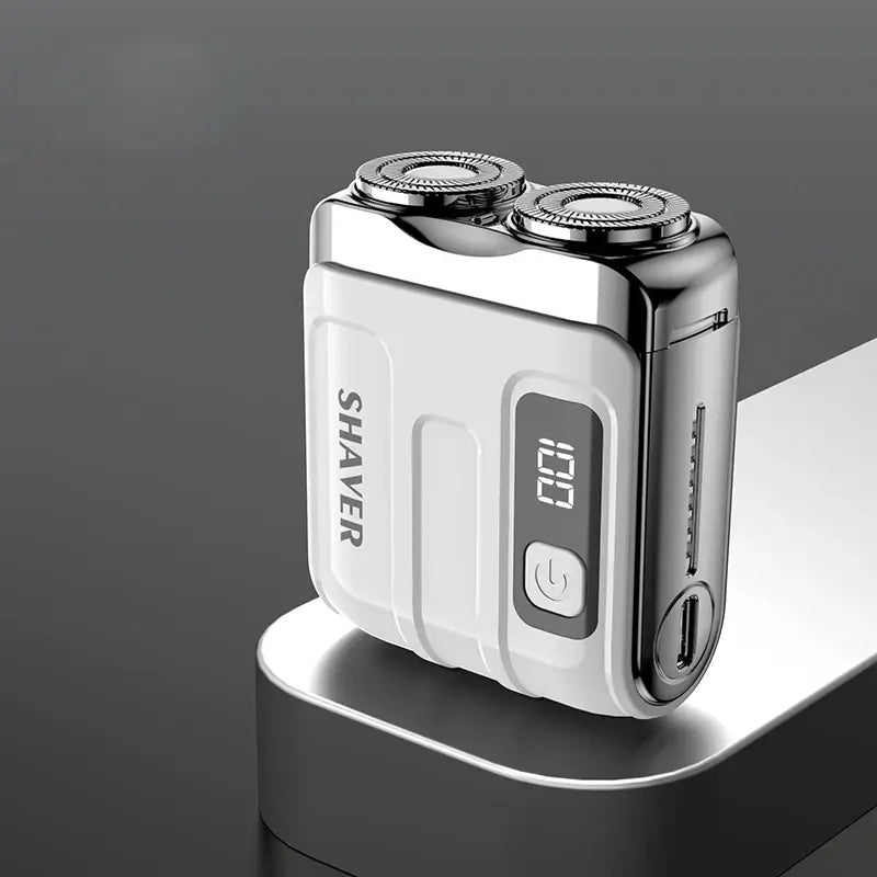 Mini Electric Smart Shaver Household Car Shaver Digital Display Dual Blade Rechargeable Shaver Powerful Beard Trimmer Tool - Lux Mart London