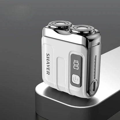 Mini Electric Smart Shaver Household Car Shaver Digital Display Dual Blade Rechargeable Shaver Powerful Beard Trimmer Tool - Lux Mart London