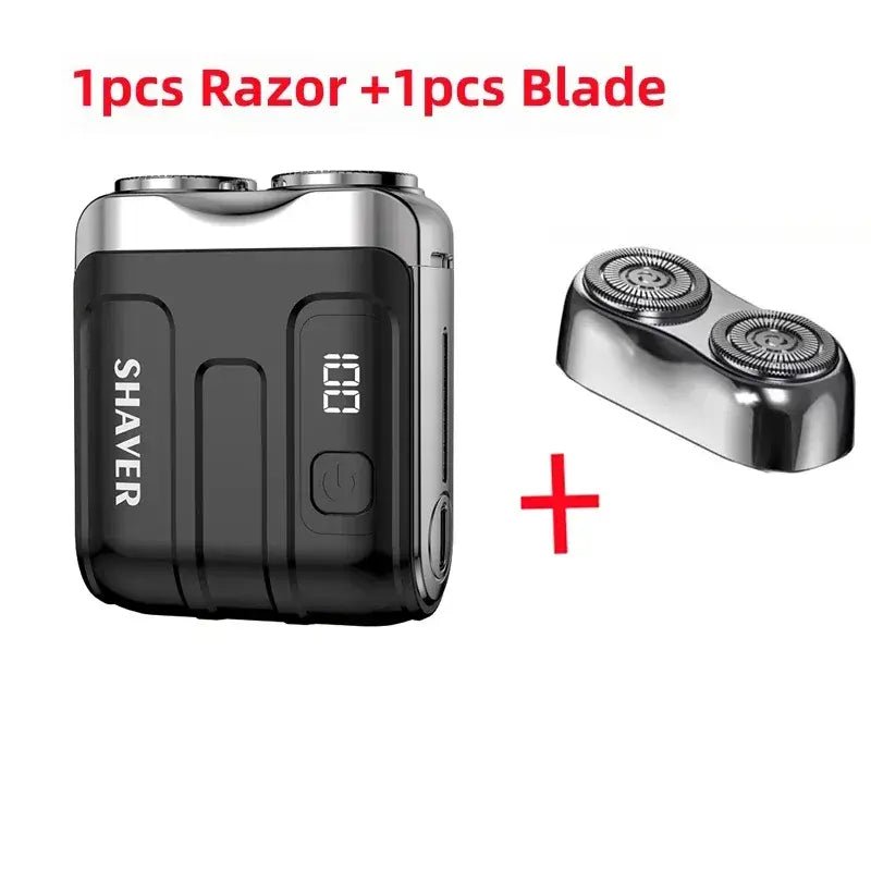Mini Electric Smart Shaver Household Car Shaver Digital Display Dual Blade Rechargeable Shaver Powerful Beard Trimmer Tool - Lux Mart London