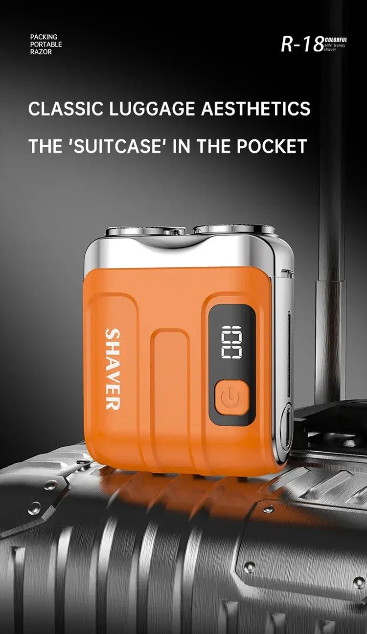 Mini Electric Smart Shaver Household Car Shaver Digital Display Dual Blade Rechargeable Shaver Powerful Beard Trimmer Tool.
