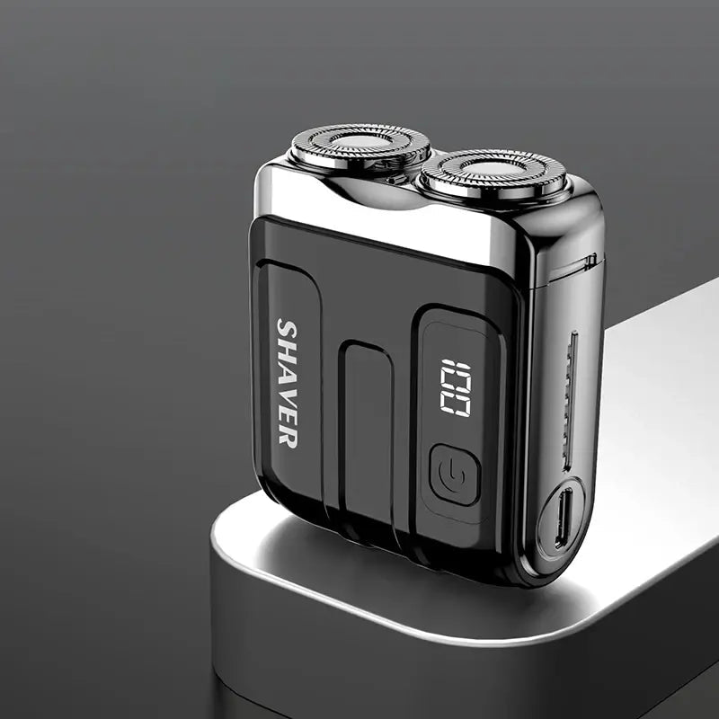 Mini Electric Smart Shaver Household Car Shaver Digital Display Dual Blade Rechargeable Shaver Powerful Beard Trimmer Tool - Lux Mart London