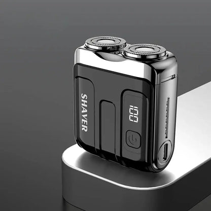 Mini Electric Smart Shaver Household Car Shaver Digital Display Dual Blade Rechargeable Shaver Powerful Beard Trimmer Tool - Lux Mart London