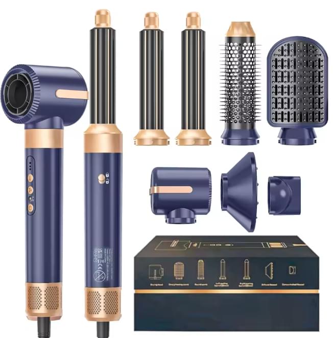MOQ300 Multifunctional 7-in-1 High-speed Hair Dryer Straight Comb.