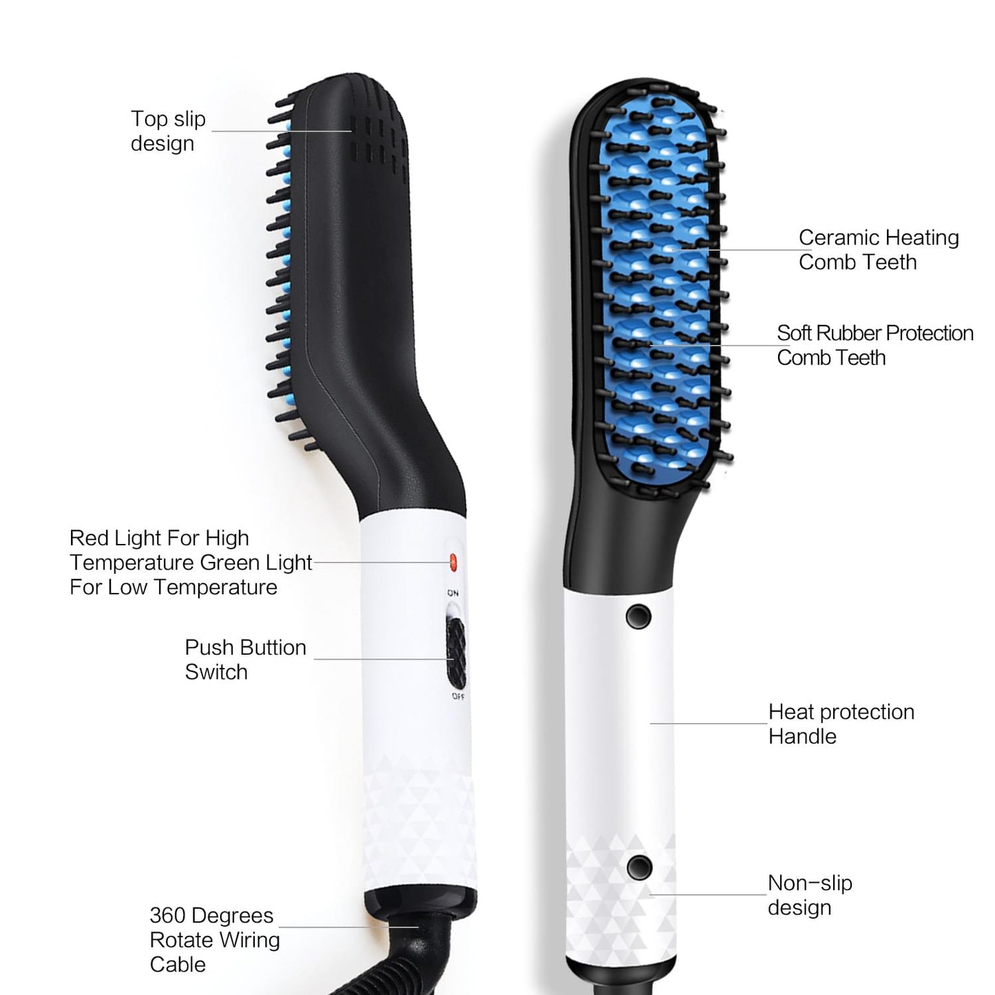 Multifunctional Hair Straightener Hair Comb Brush Men Beard Straightener Straightening.