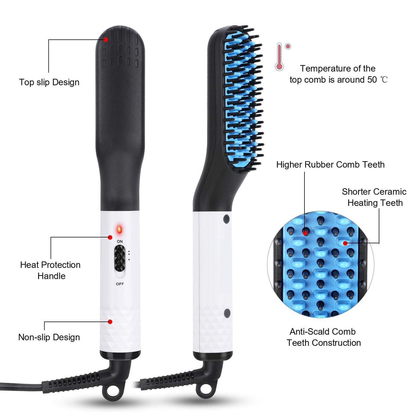 Multifunctional Hair Straightener Hair Comb Brush Men Beard Straightener Straightening.