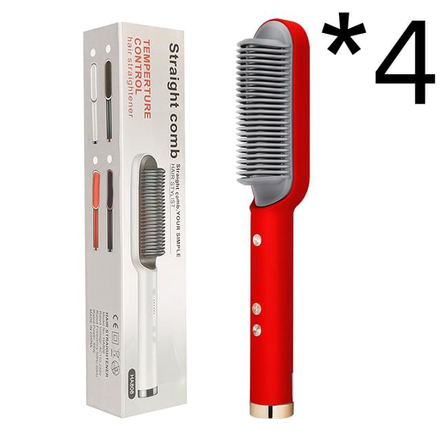 New 2 In 1 Hair Straightener Hot Comb Negative Ion Curling Tong Dual-purpose Electric Hair Brush - Lux Mart London