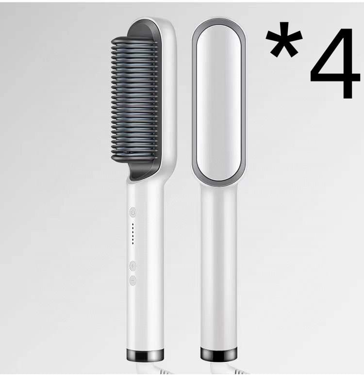 New 2 In 1 Hair Straightener Hot Comb Negative Ion Curling Tong Dual-purpose Electric Hair Brush - Lux Mart London