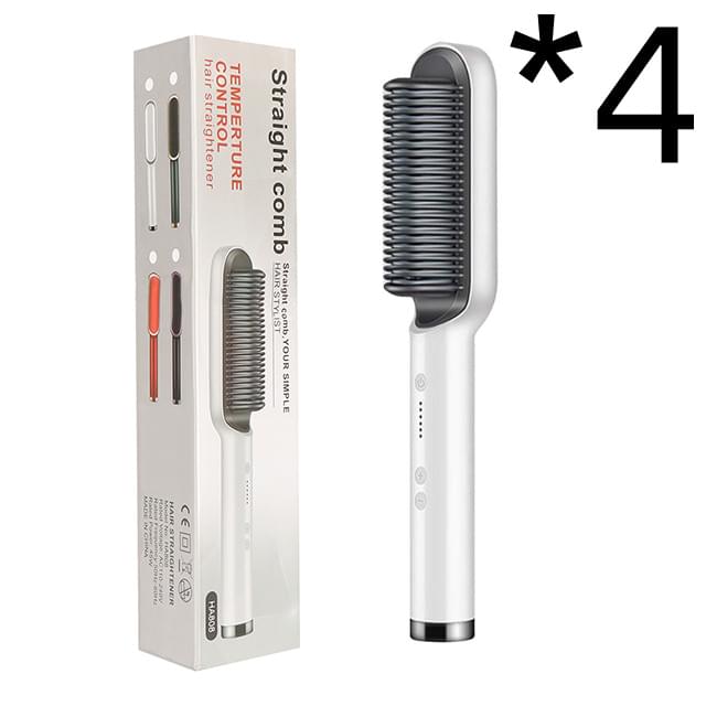 New 2 In 1 Hair Straightener Hot Comb Negative Ion Curling Tong Dual-purpose Electric Hair Brush - Lux Mart London