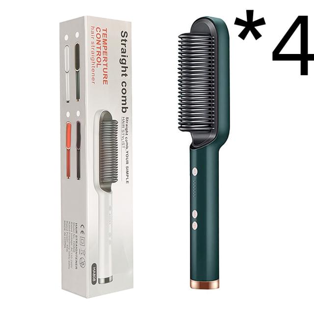 New 2 In 1 Hair Straightener Hot Comb Negative Ion Curling Tong Dual-purpose Electric Hair Brush - Lux Mart London