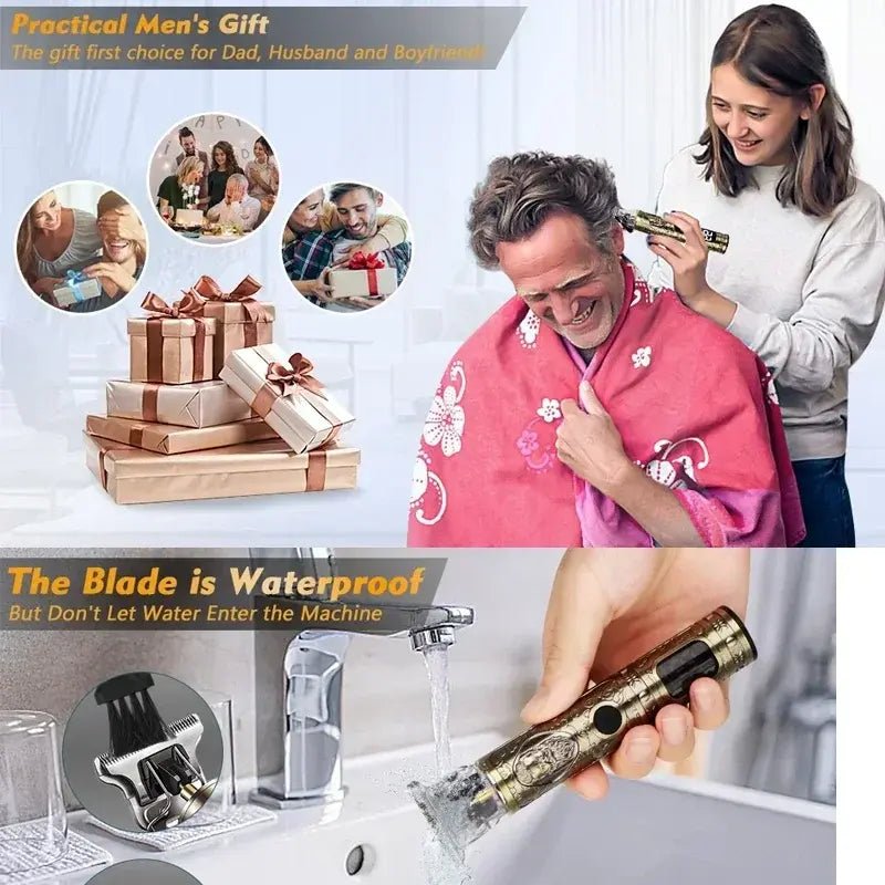 New！T9 Electric Hair Trimmer/Accessories | USB Professional Shaver | 0mm Bald Fade Cutting Machine Portable for Men Home Haircut.