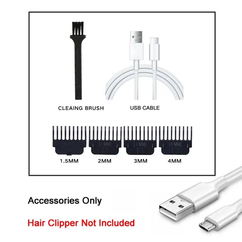 New！T9 Electric Hair Trimmer/Accessories | USB Professional Shaver | 0mm Bald Fade Cutting Machine Portable for Men Home Haircut.