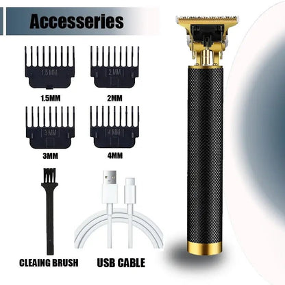 New！T9 Electric Hair Trimmer/Accessories | USB Professional Shaver | 0mm Bald Fade Cutting Machine Portable for Men Home Haircut.