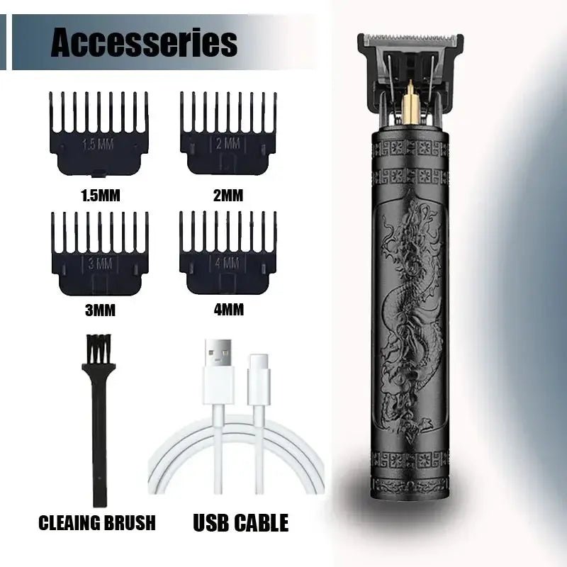 New！T9 Electric Hair Trimmer/Accessories | USB Professional Shaver | 0mm Bald Fade Cutting Machine Portable for Men Home Haircut.