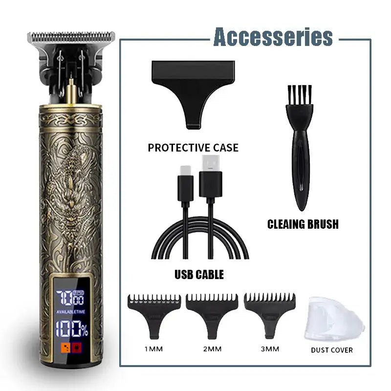 New！T9 Electric Hair Trimmer/Accessories | USB Professional Shaver | 0mm Bald Fade Cutting Machine Portable for Men Home Haircut.