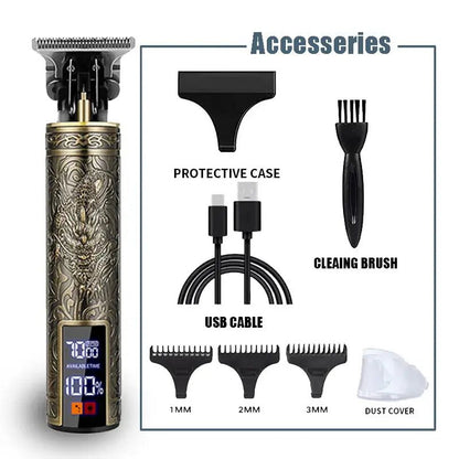 New！T9 Electric Hair Trimmer/Accessories | USB Professional Shaver | 0mm Bald Fade Cutting Machine Portable for Men Home Haircut.