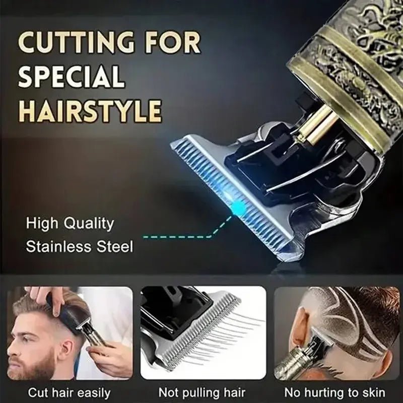 New！T9 Electric Hair Trimmer/Accessories | USB Professional Shaver | 0mm Bald Fade Cutting Machine Portable for Men Home Haircut.