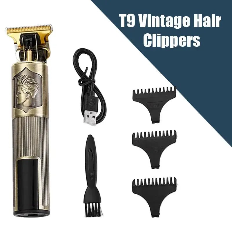 New！T9 Electric Hair Trimmer/Accessories | USB Professional Shaver | 0mm Bald Fade Cutting Machine Portable for Men Home Haircut - Lux Mart London