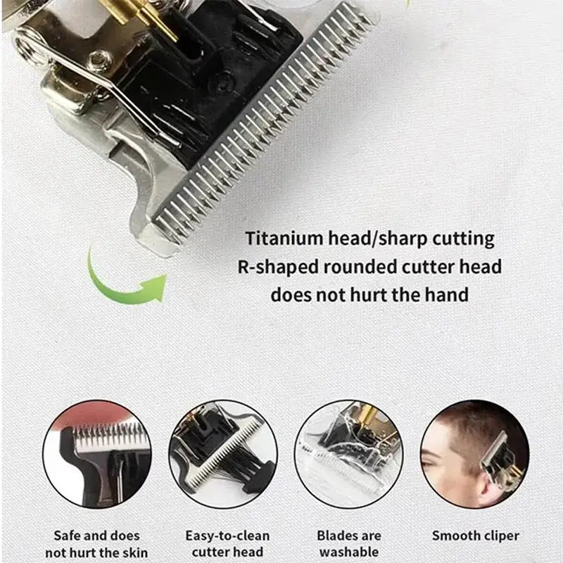 New！T9 Electric Hair Trimmer/Accessories | USB Professional Shaver | 0mm Bald Fade Cutting Machine Portable for Men Home Haircut.
