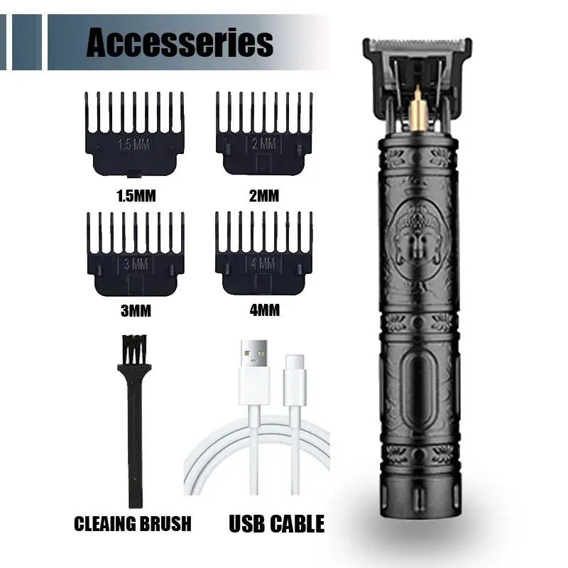 New！T9 Electric Hair Trimmer/Accessories | USB Professional Shaver | 0mm Bald Fade Cutting Machine Portable for Men Home Haircut.