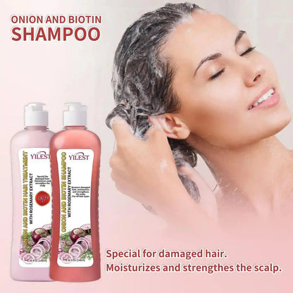 Onion Biotin Rosemary Shampoo Suit Nourish Hair Root Scalp Gloss Hair Care Cleaning.