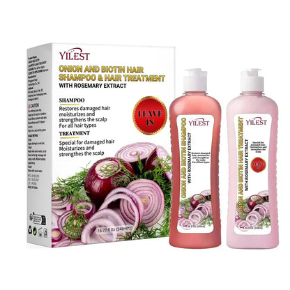 Onion Biotin Rosemary Shampoo Suit Nourish Hair Root Scalp Gloss Hair Care Cleaning.