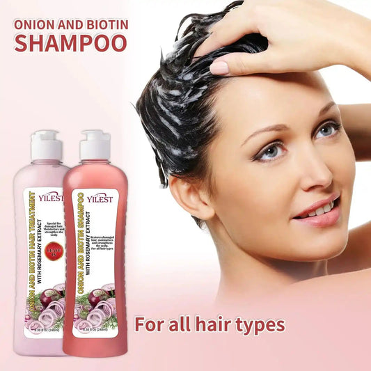 Onion Biotin Rosemary Shampoo Suit Nourish Hair Root Scalp Gloss Hair Care Cleaning.