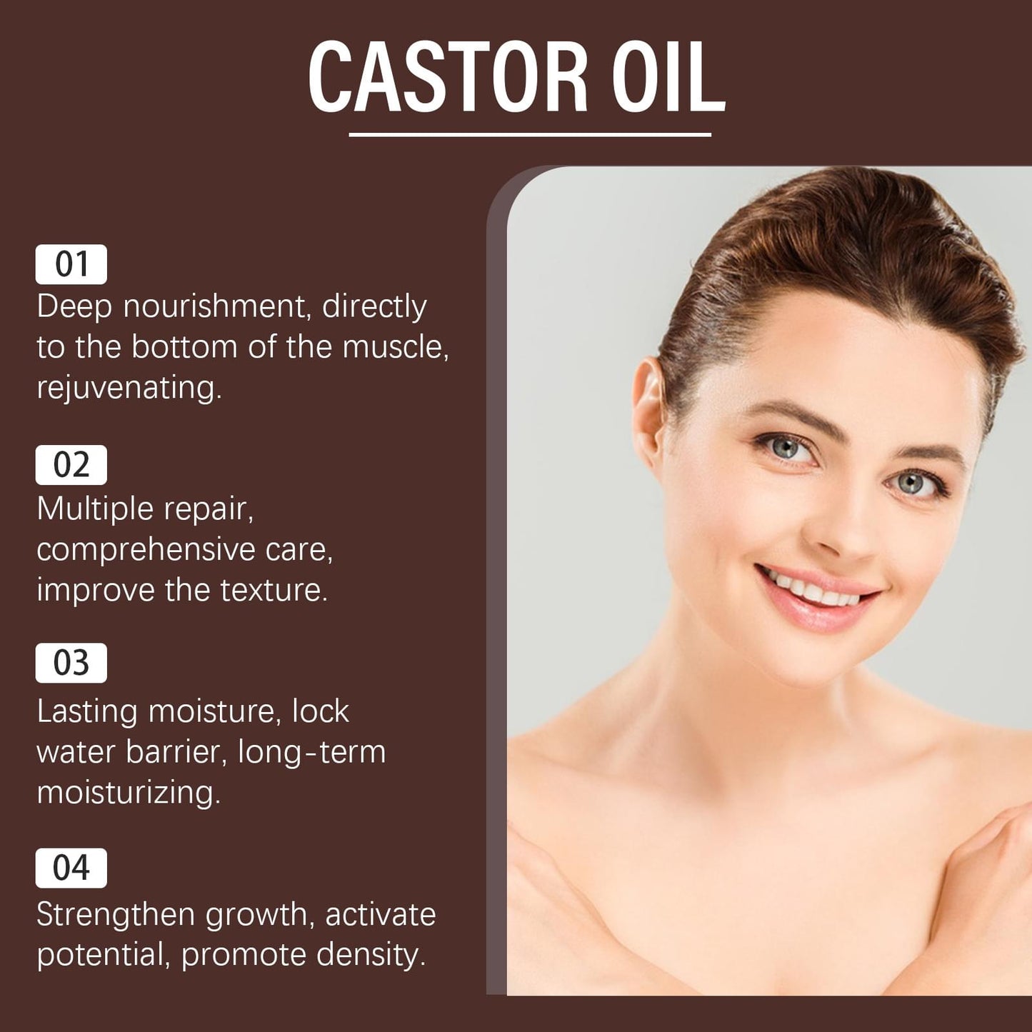 Organic Castor Oil Body Skin Nourishing And Moisturizing Eyebrow Hair Moisturizing Massage Treatment Oil.