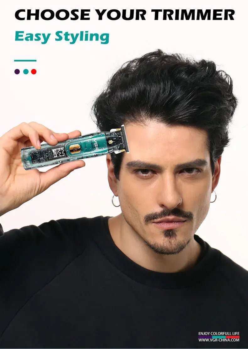 Original VGR Professional Hair Trimmer For Men Electric Beard Trimmer Rechargeable Hair Clipper Washable Haircut Barber Shop Kit.