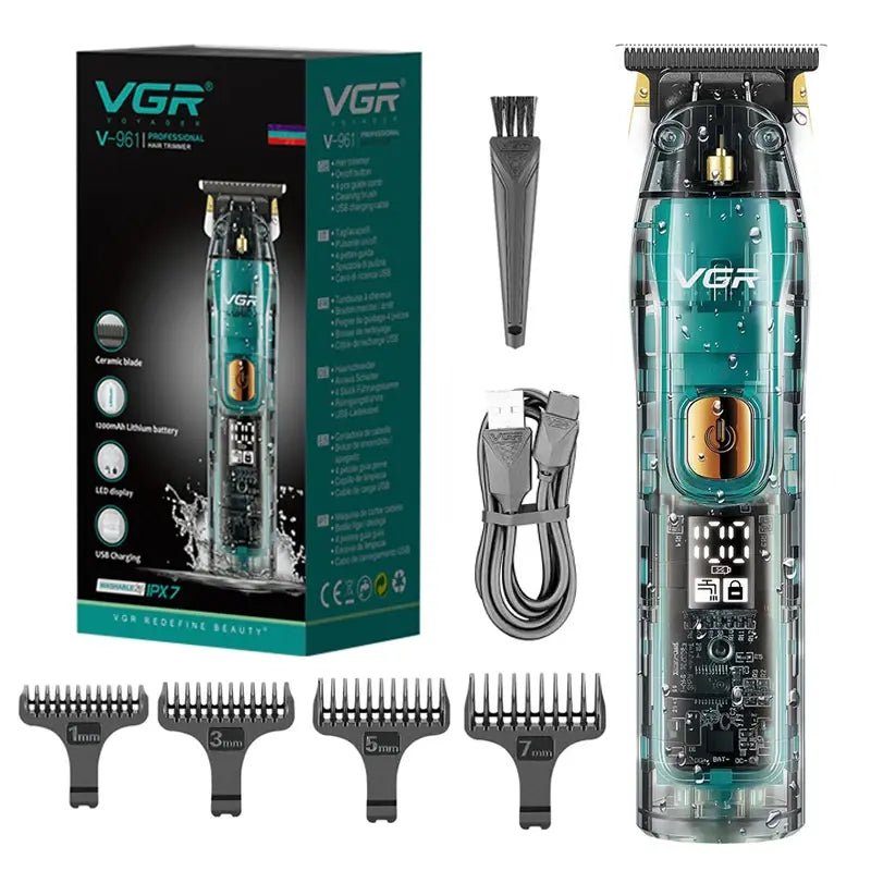Original VGR Professional Hair Trimmer For Men Electric Beard Trimmer Rechargeable Hair Clipper Washable Haircut Barber Shop Kit.