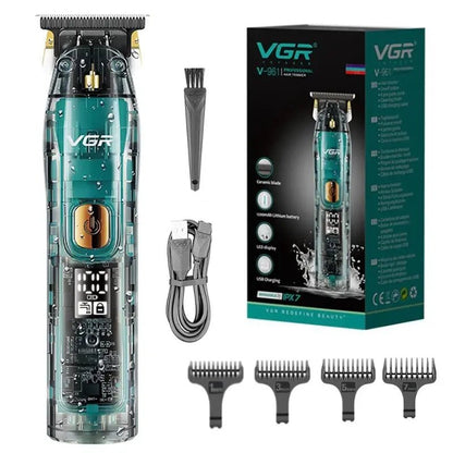 Original VGR Professional Hair Trimmer For Men Electric Beard Trimmer Rechargeable Hair Clipper Washable Haircut Barber Shop Kit.
