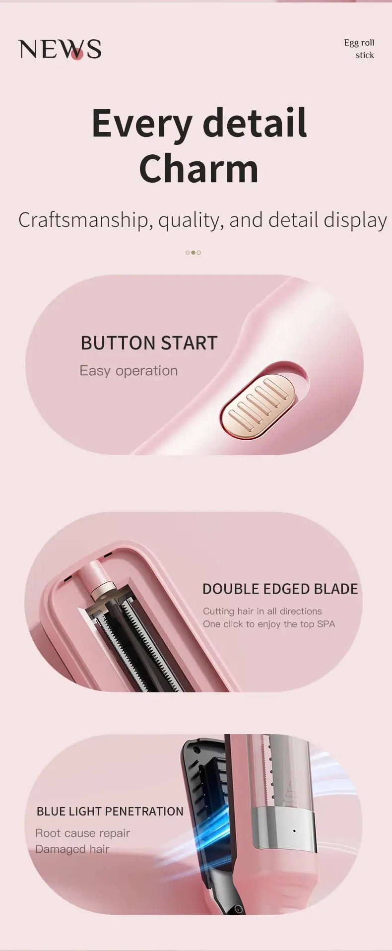 Portable electric hair tip trimmer, rechargeable split hair trimmer, damaged hair repair, a must-have for beauty lovers, perfect.