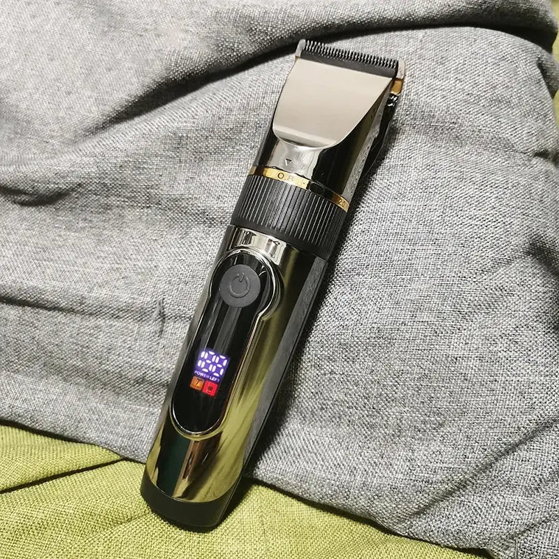 Professional Hair Clipper Rechargeable Electric Trimmer For Men Beard Kids Barber Cutting Machine Haircut LED Screen Waterproof.