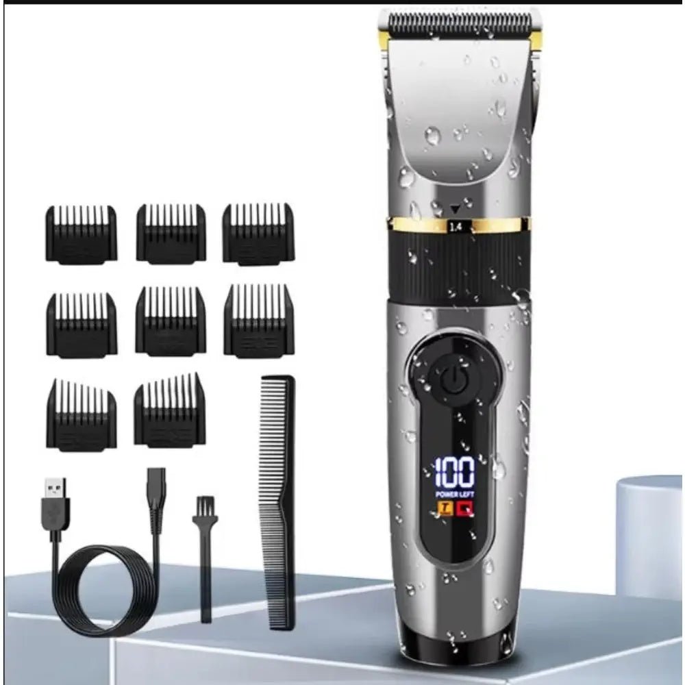 Professional Hair Clipper Rechargeable Electric Trimmer For Men Beard Kids Barber Cutting Machine Haircut LED Screen Waterproof.