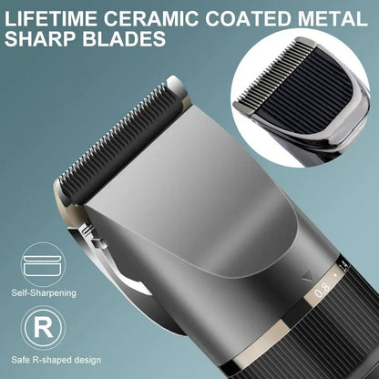 Professional Hair Clipper Rechargeable Electric Trimmer For Men Beard Kids Barber Cutting Machine Haircut LED Screen Waterproof.