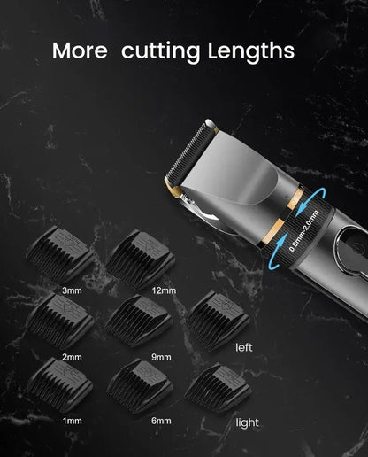 Professional Hair Clipper Rechargeable Electric Trimmer For Men Beard Kids Barber Cutting Machine Haircut LED Screen Waterproof.