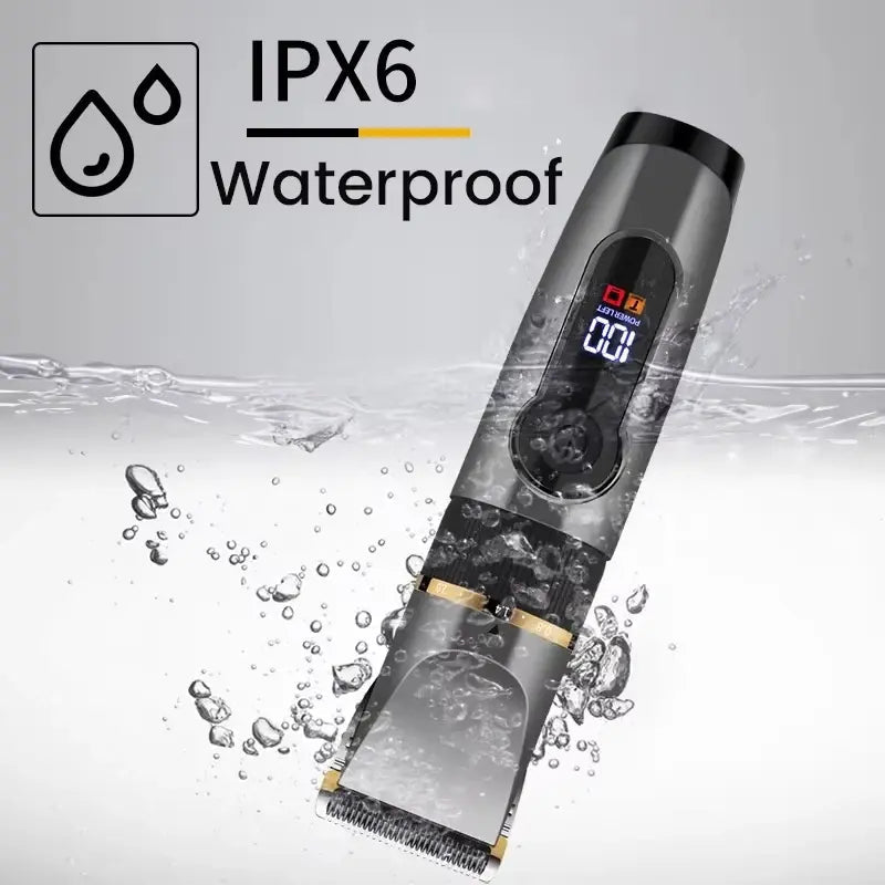 Professional Hair Clipper Rechargeable Electric Trimmer For Men Beard Kids Barber Cutting Machine Haircut LED Screen Waterproof.