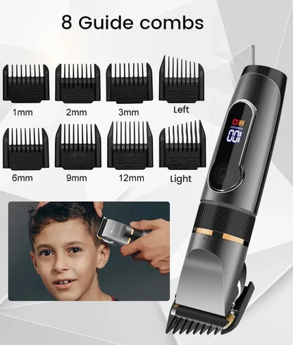 Professional Hair Clipper Rechargeable Electric Trimmer For Men Beard Kids Barber Cutting Machine Haircut LED Screen Waterproof.