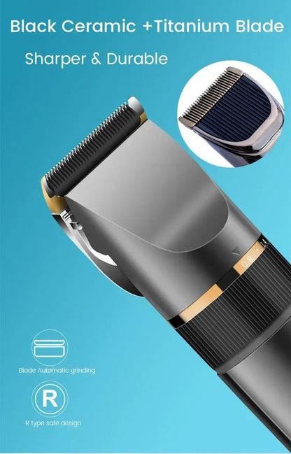 Professional Hair Clipper Rechargeable Electric Trimmer For Men Beard Kids Barber Cutting Machine Haircut LED Screen Waterproof.