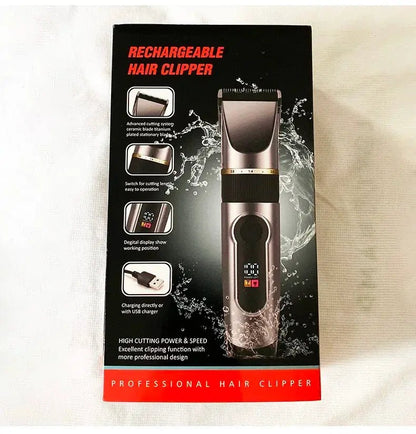 Professional Hair Clipper Rechargeable Electric Trimmer For Men Beard Kids Barber Cutting Machine Haircut LED Screen Waterproof.