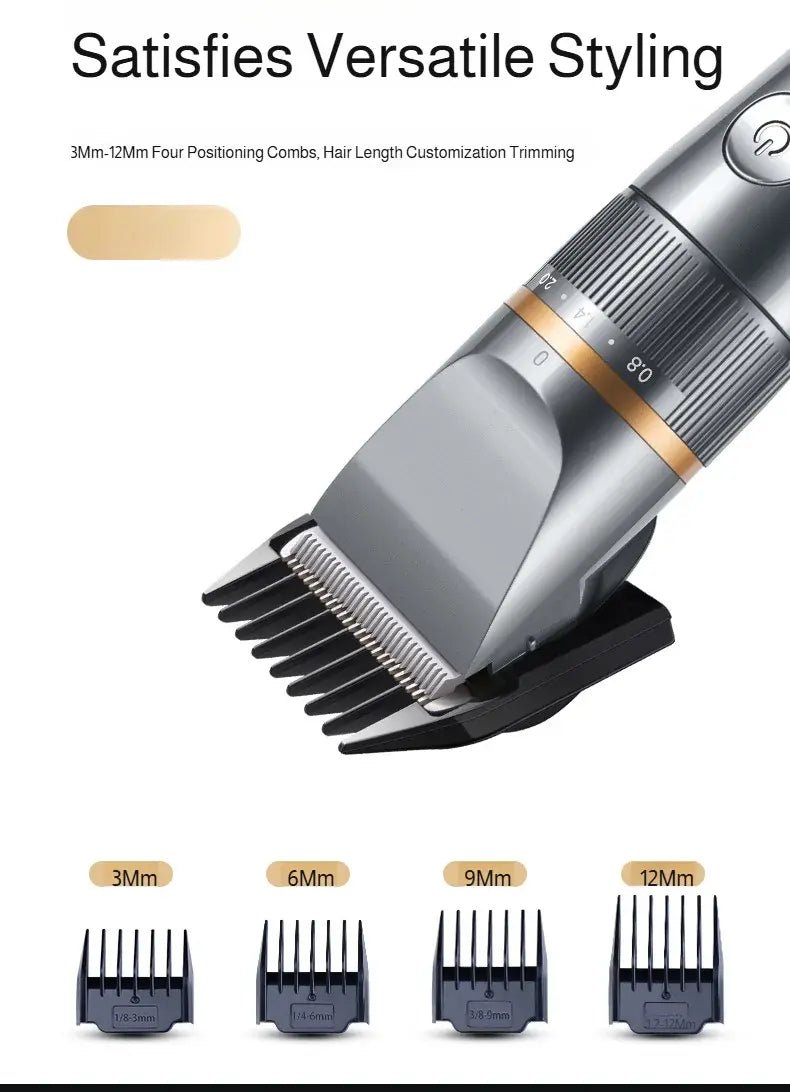 Professional Hair Clipper Set Electric Hair Trimmer with Limit Comb LED Digital Display USB Rechargeable Hair Care Tools.
