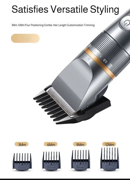 Professional Hair Clipper Set Electric Hair Trimmer with Limit Comb LED Digital Display USB Rechargeable Hair Care Tools.