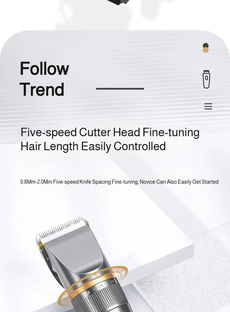 Professional Hair Clipper Set Electric Hair Trimmer with Limit Comb LED Digital Display USB Rechargeable Hair Care Tools.