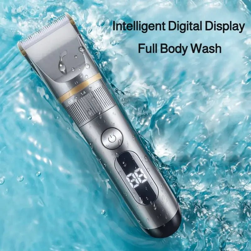 Professional Hair Clipper Set Electric Hair Trimmer with Limit Comb LED Digital Display USB Rechargeable Hair Care Tools.