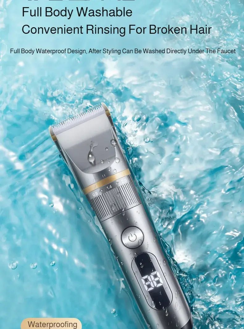 Professional Hair Clipper Set Electric Hair Trimmer with Limit Comb LED Digital Display USB Rechargeable Hair Care Tools.