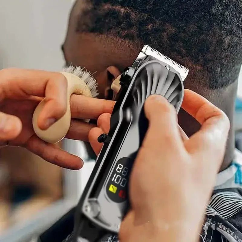 Professional Hair Clipper Shaving Machine High Power Adjustable Cordless Hair Clipper 0 Gap Trimmer Hair Cutting Machine PET.