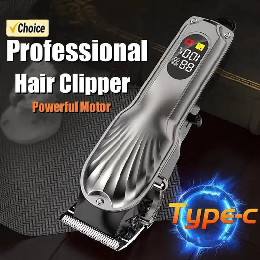 Professional Hair Clipper Shaving Machine High Power Adjustable Cordless Hair Clipper 0 Gap Trimmer Hair Cutting Machine PET.