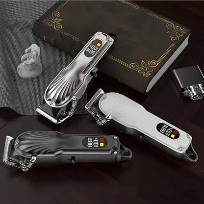 Professional Hair Clipper Shaving Machine High Power Adjustable Cordless Hair Clipper 0 Gap Trimmer Hair Cutting Machine PET.