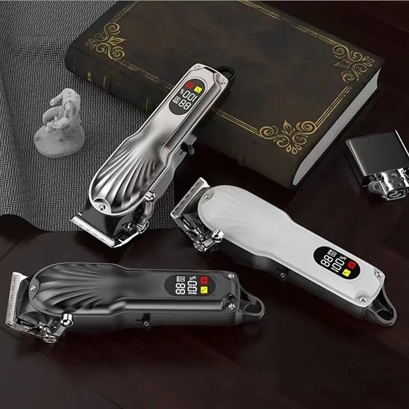 Professional Hair Clipper Shaving Machine High Power Adjustable Cordless Hair Clipper 0 Gap Trimmer Hair Cutting Machine PET.