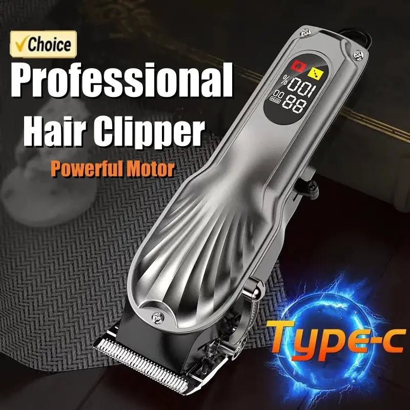 Professional Hair Clipper Shaving Machine High Power Adjustable Cordless Hair Clipper 0 Gap Trimmer Hair Cutting Machine PET.